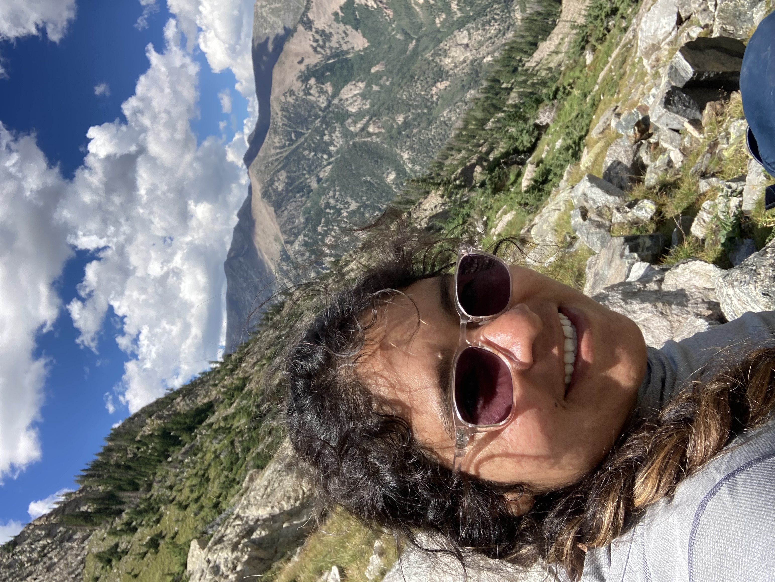 Researcher at high-elevation survey site